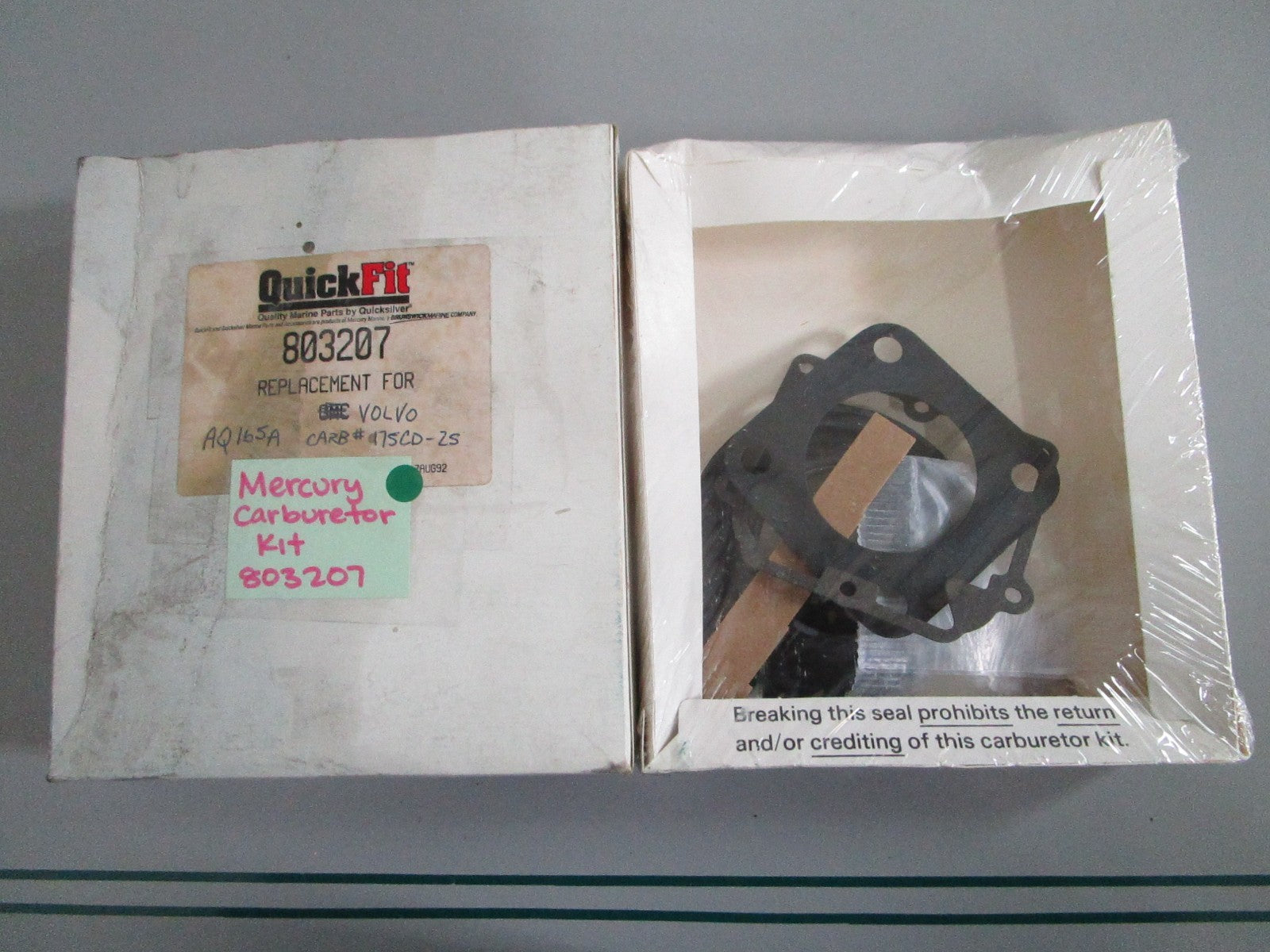 NEW 803207 Mercury QuickFit Carburetor Kit 0820