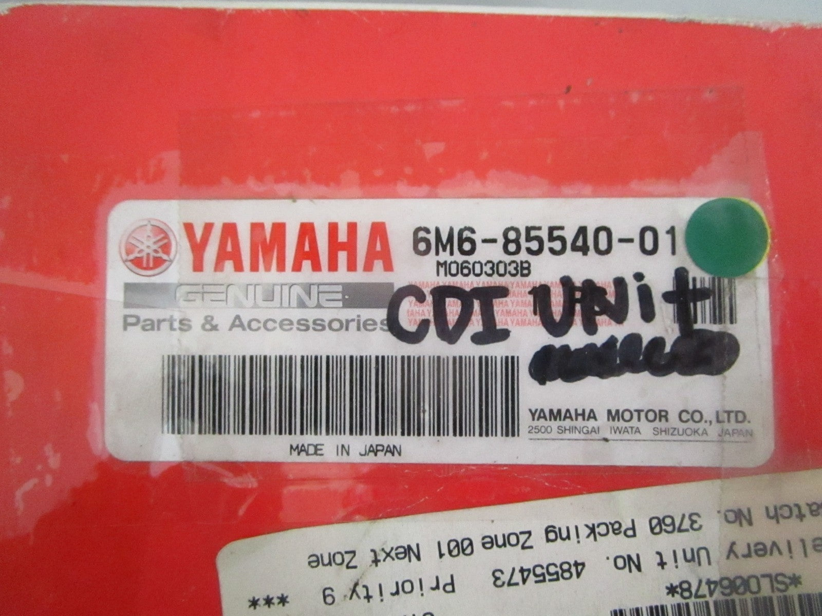 Yamaha 6M6-85540-01 CDI Unit Assy Outboard Ignition NOS Genuine NEW OEM 0820