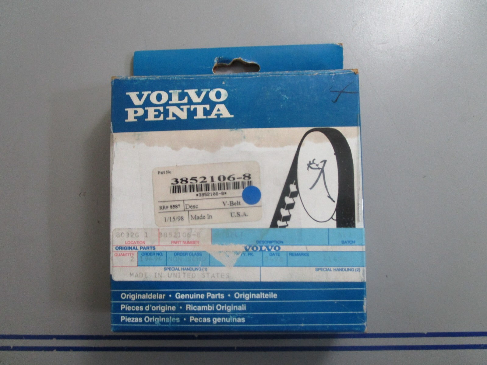 *NEW OEM* 0810 Volvo Penta V-Belt 3852106-8