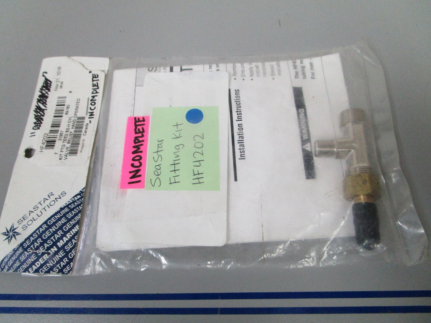 *NEW* 0810 SeaStar *Incomplete* Fitting Kit HF4202