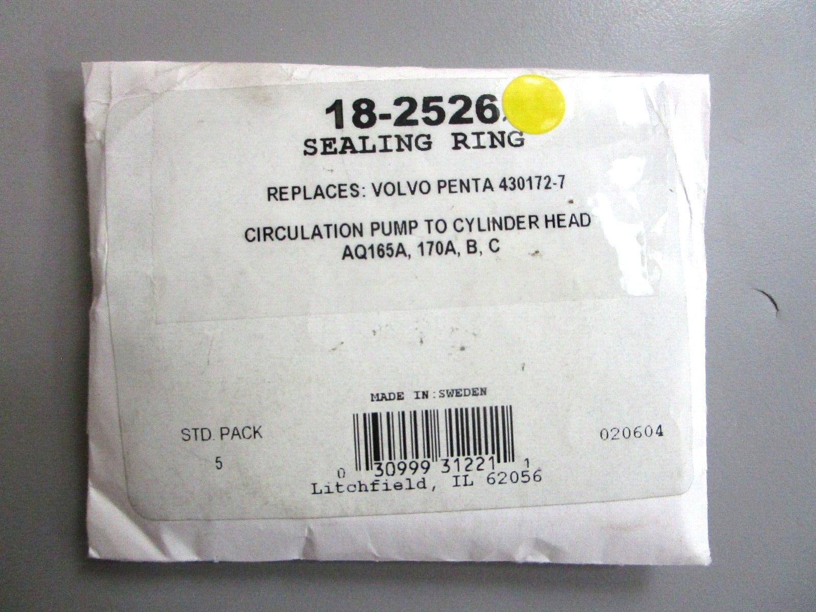 *NEW* (LOT OF 2) 0750 Sierra SEALING RING 18-2526 Replaces Volvo 430172-7