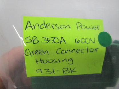 NEW OEM 931-BK Anderson Power SB 350A 600V Green Connector Housing 0810