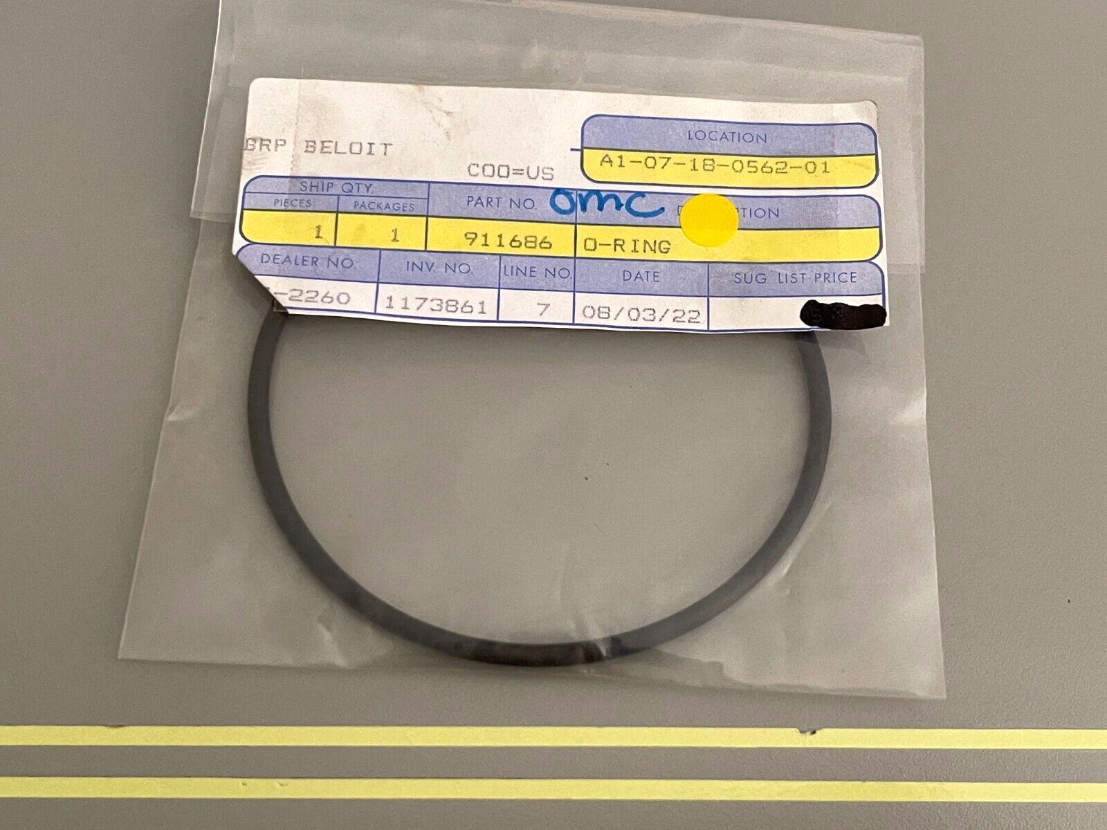 *NEW OEM* 0810 OMC Johnson Evinrude O-Ring 911686 0911686