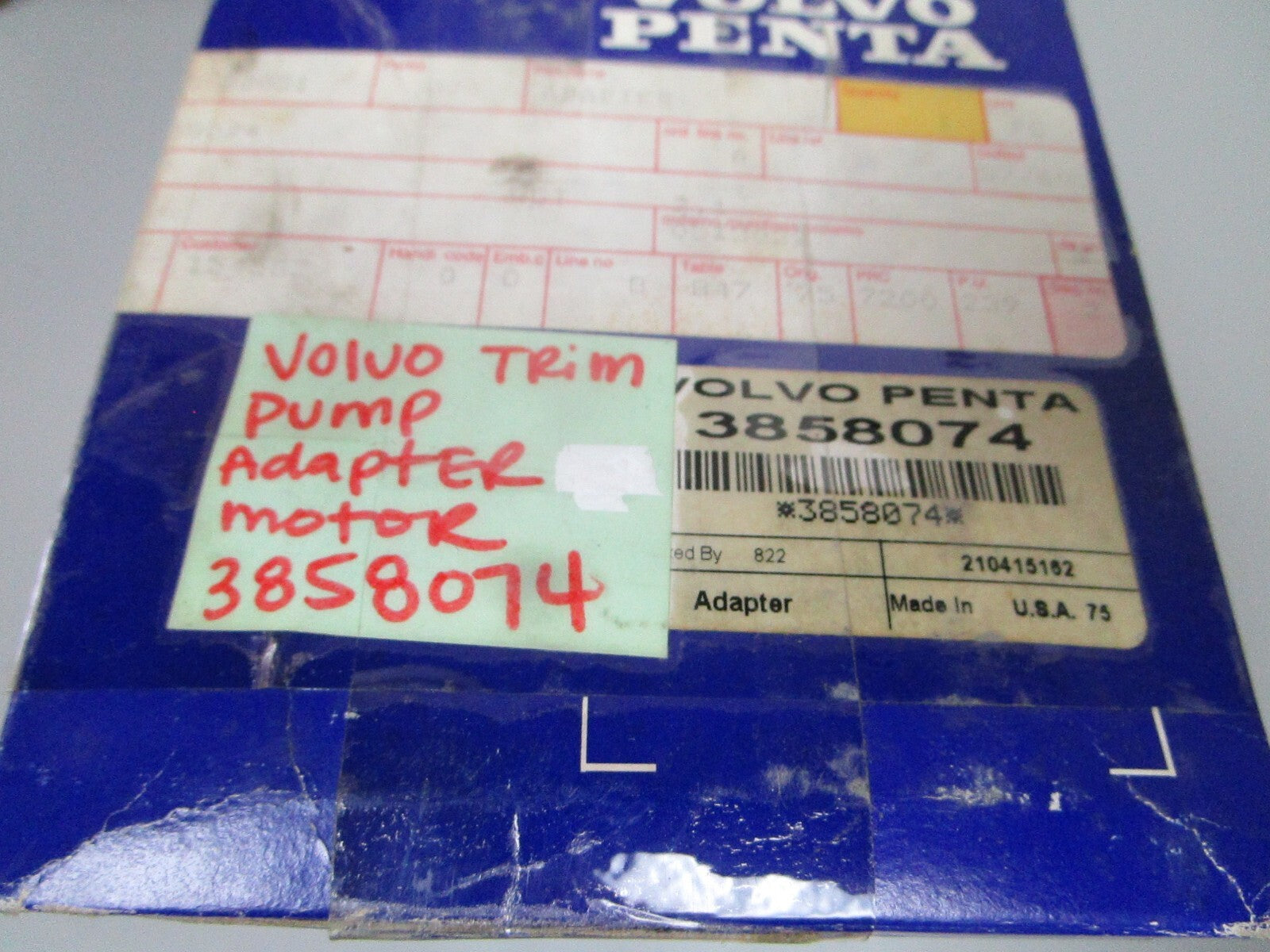 *NEW OEM* 0720 Volvo Penta Trim Pump Adapter Motor 3858074