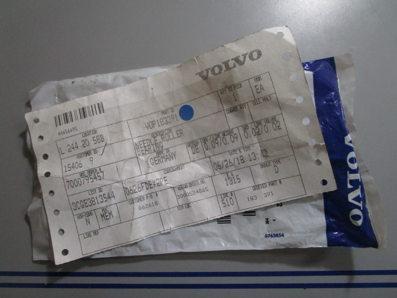 *NEW OEM* 0810 Volvo Penta Needle Roller Bearing 183391