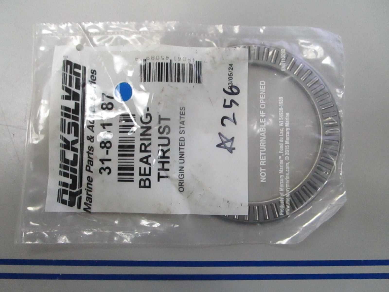 *NEW OEM* 0720 Mercury Quicksilver Thrust Bearing 31-861787