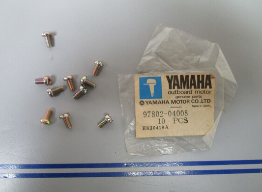 *NEW OEM* (LOT OF 10) 0810 Yamaha Screw 97802-04008-00