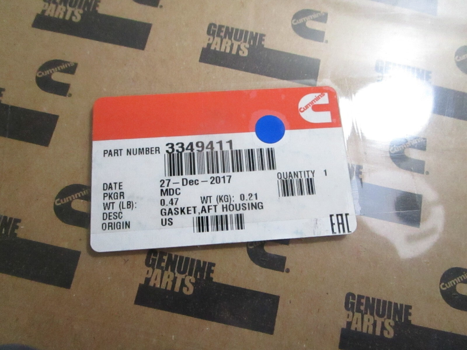 *NEW OEM* 0810 Cummins Aftercooler Housing Gasket 3349411