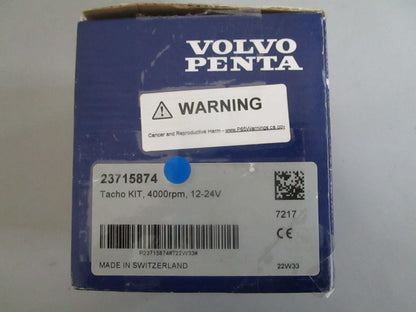 *NEW OEM* 0820 Volvo Penta 4000RPM 12-24V Tacho Kit 23715874