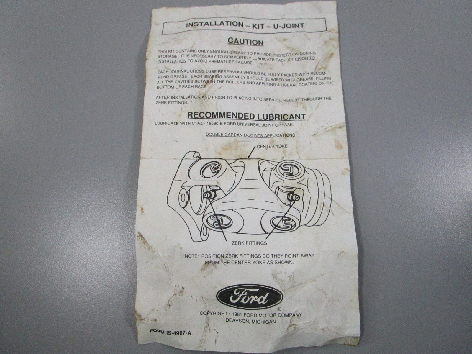 NEW OEM E3T2-4635-B Ford U-Joint Kit 0810