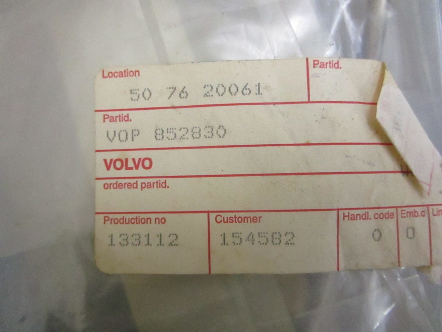 *NEW OEM* 0820 Volvo Penta Oil Pipe Tube 852830