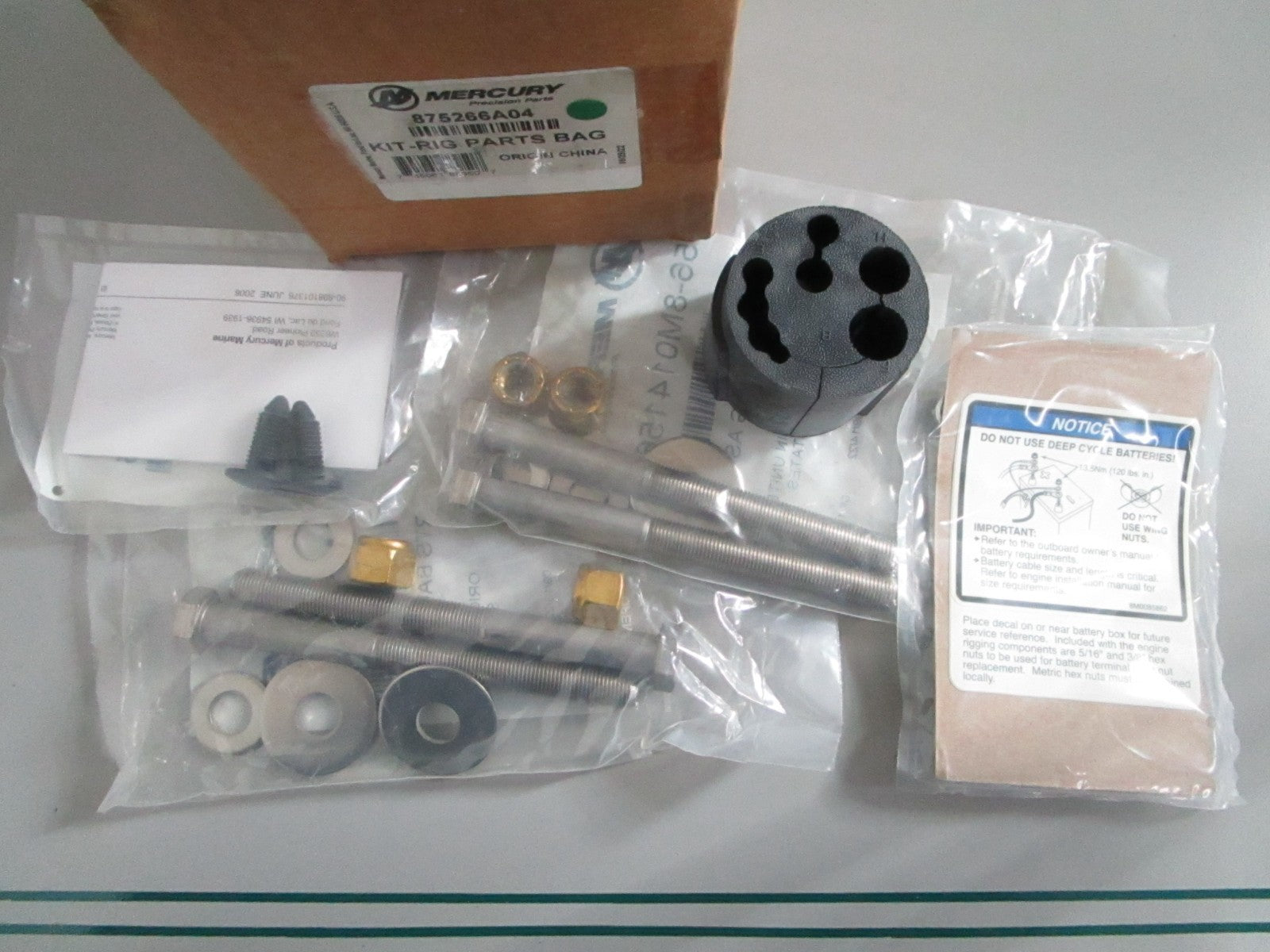 NEW OEM 875266A04 Mercury Quicksilver Rigging Kit 0820