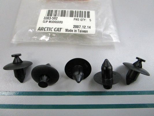 NEW OEM (LOT OF 5) 3303-592 Arctic Cat Clip Mudguard 0810