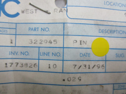 *NEW OEM* 0810 OMC Johnson Evinrude Pin 322945 0322945