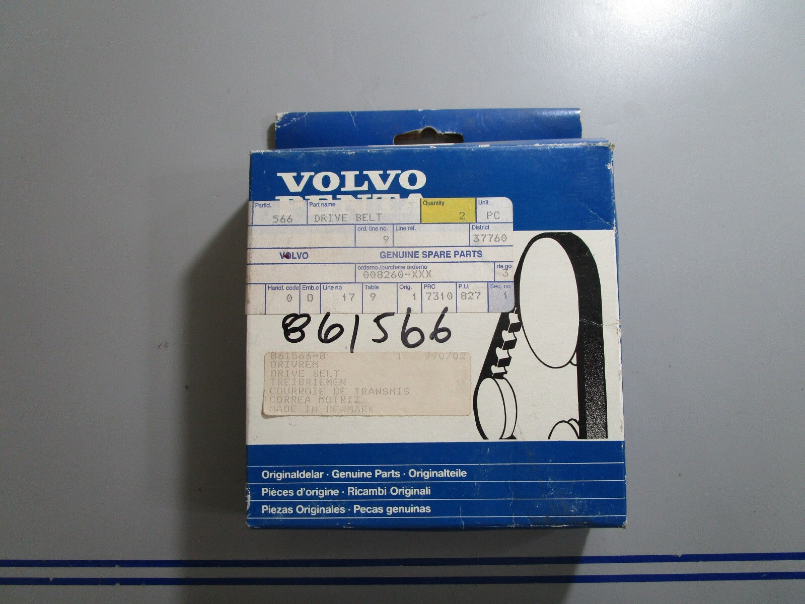 *NEW OEM* 0810 Volvo Penta Drive Belt 861566