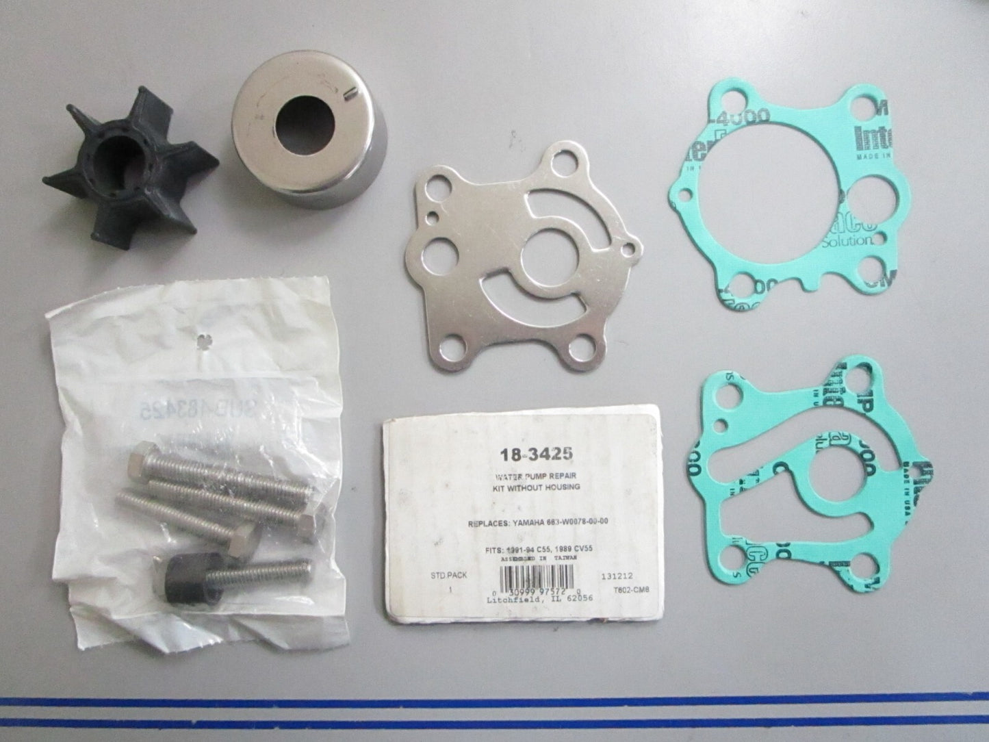 *NEW* 0820 Sierra Water Pump Repair Kit w/o Housing 18-3425 Rep: 663-W0078-00-00