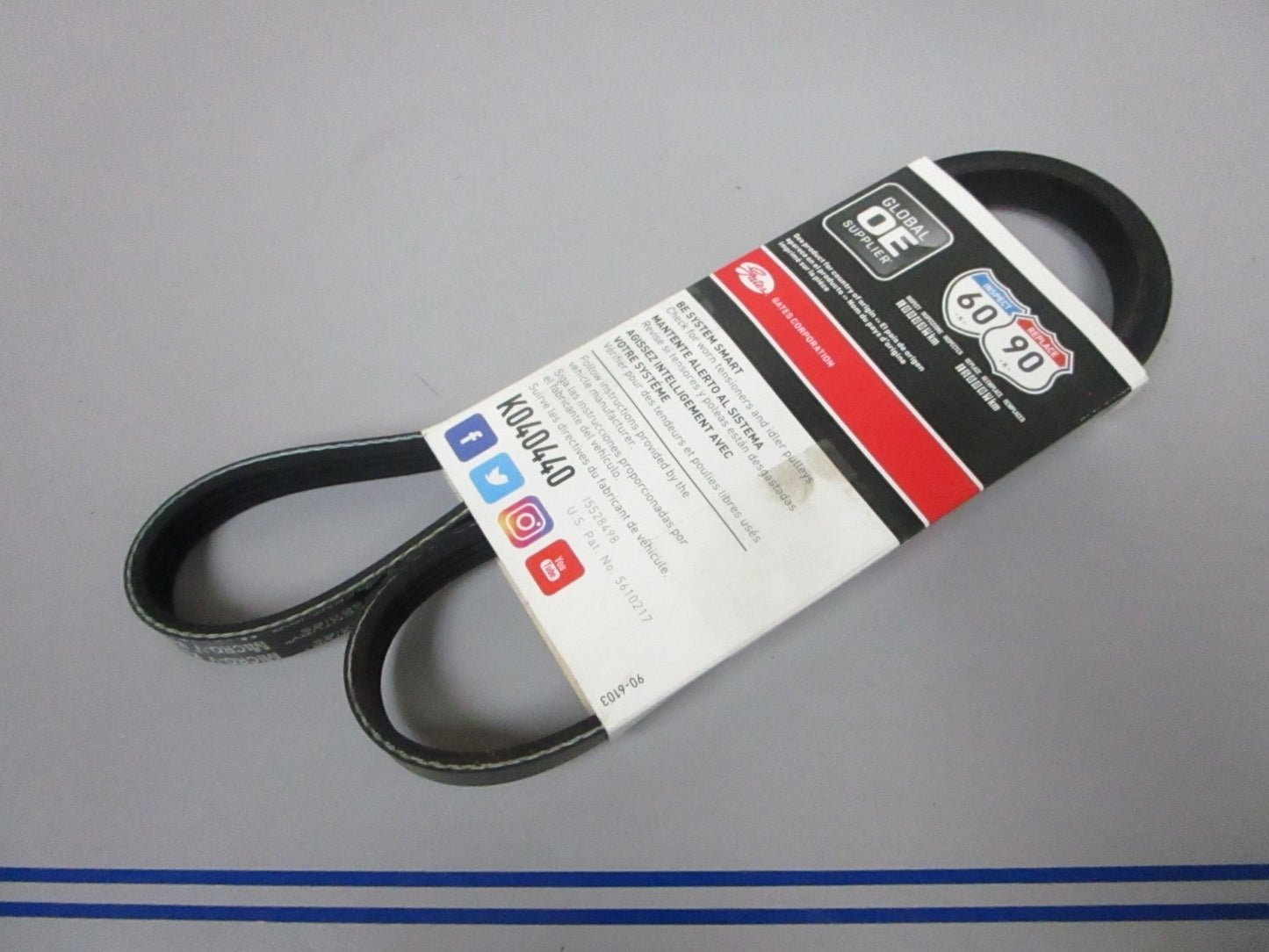 NEW K040440 Gates Micro-V 9/16" x 44 ⅝" Serpentine Belt 0720