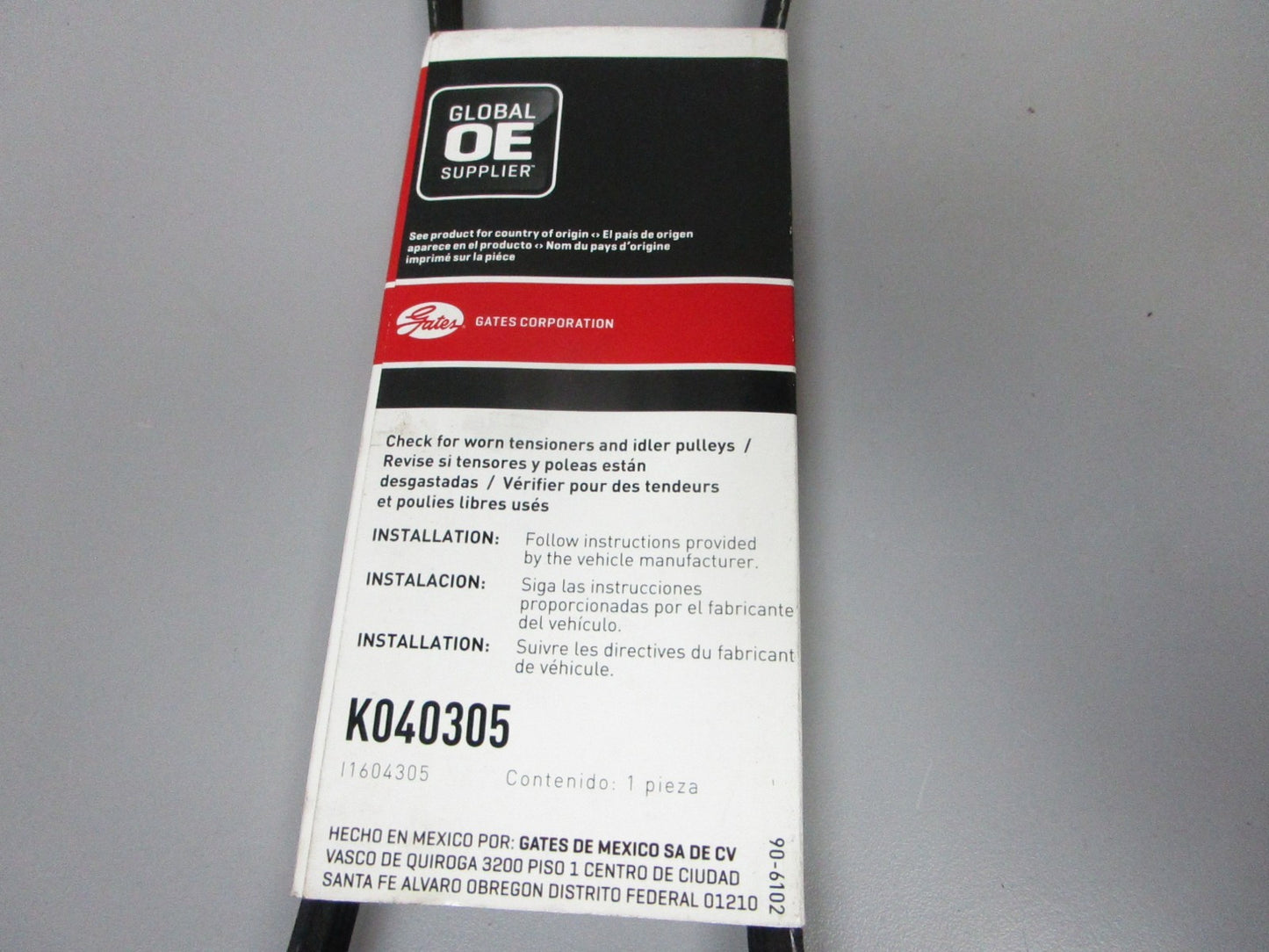 NEW K040305 Gates Micro-V 9/16" x 30 ¾" Serpentine Belt 0720