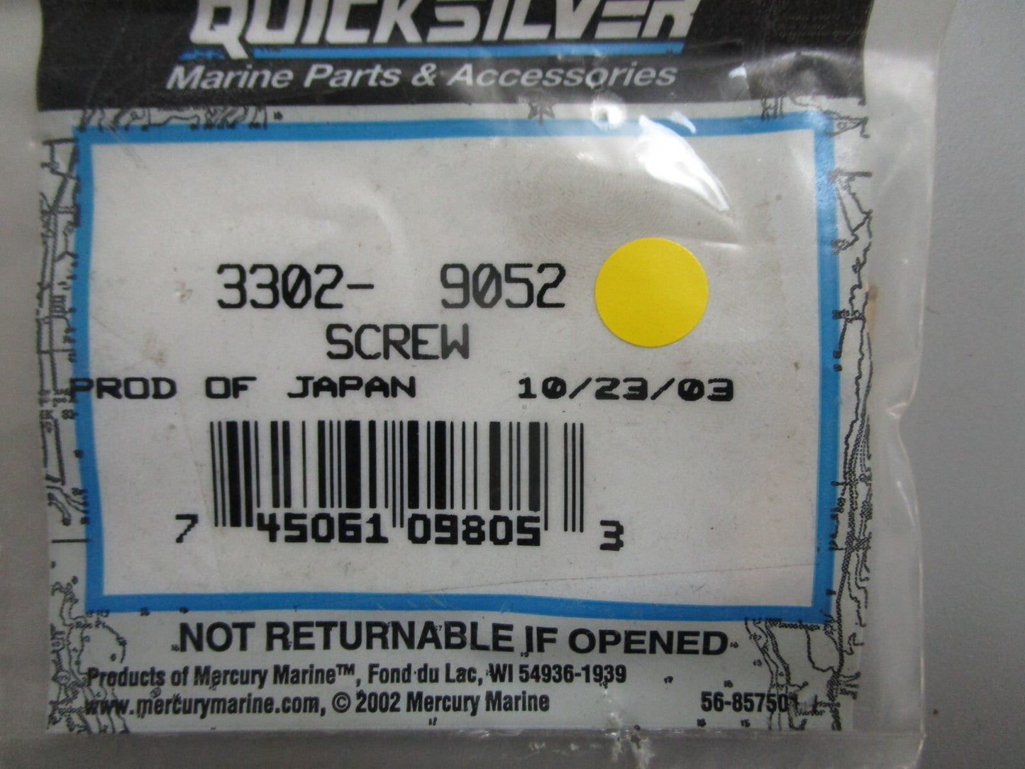 *NEW OEM* 0810 Mercury Quicksilver Screw 3302-9052