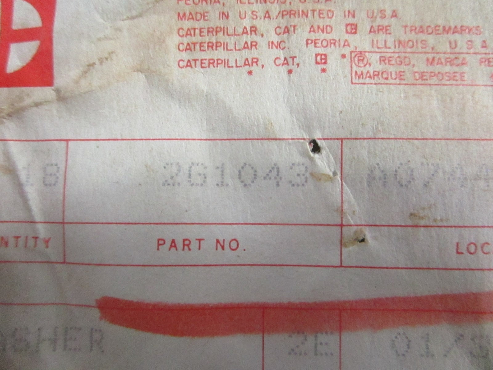 NEW OEM 2G-1043 CAT Washer 0820