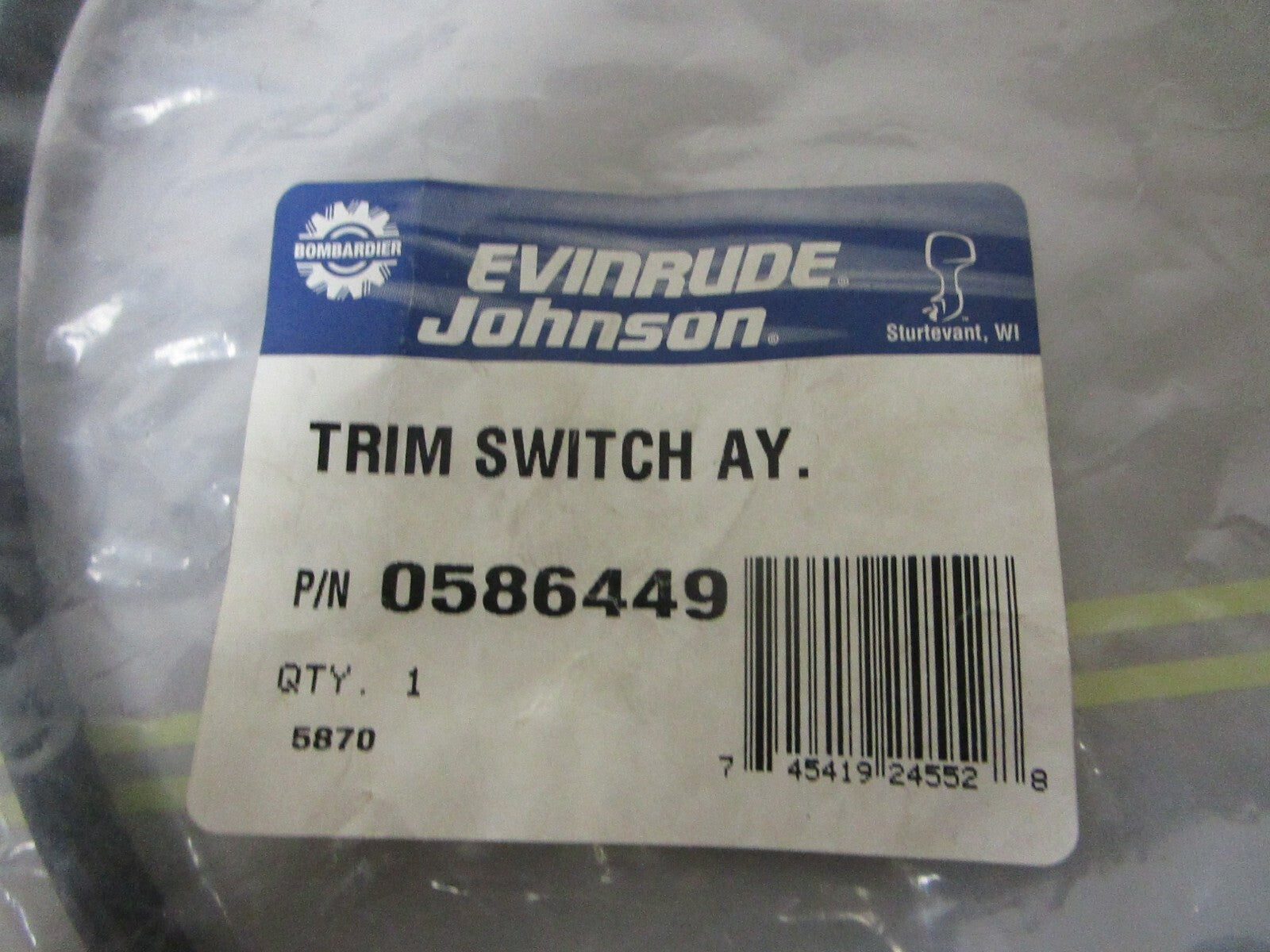 *NEW OEM* 0720 OMC Johnson Evinrude Trim Tilt Switch 586449 0586449