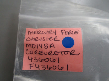 *NEW OEM* 0810 Mercury Force Chrysler MD148A Carburetor 436061 F436061