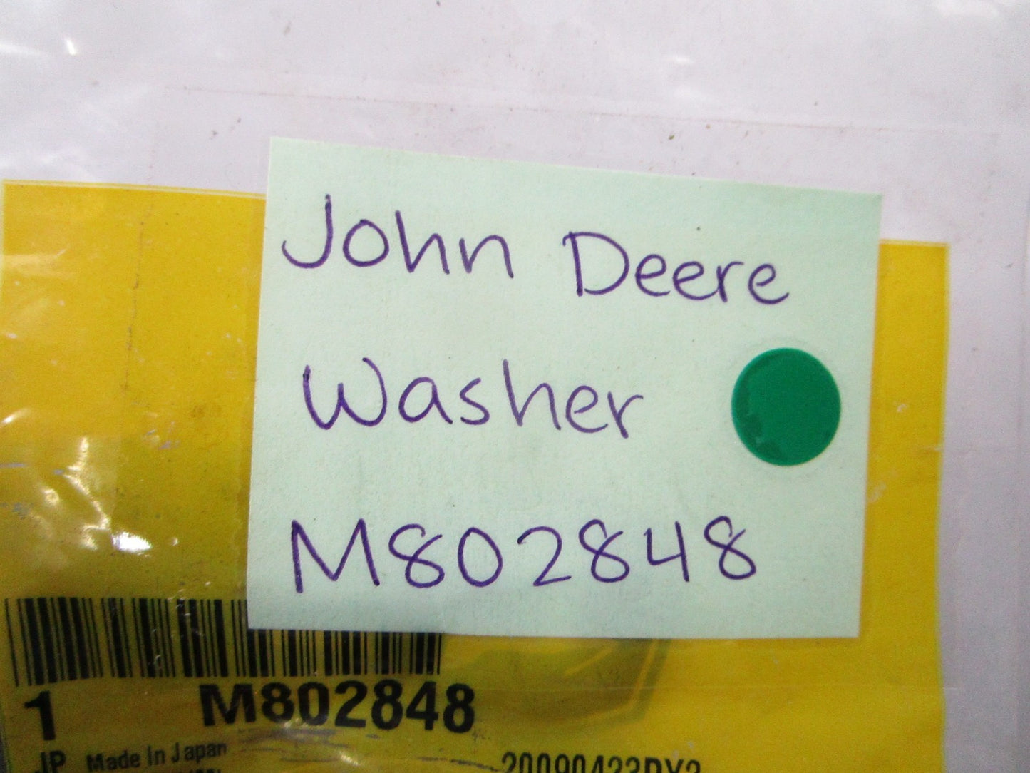 NEW OEM M802848 John Deere Washer 0810