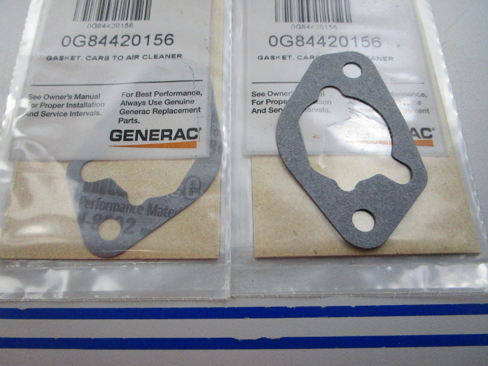 NEW OEM (LOT OF 2) 0G84420156 Generac Gasket 0810