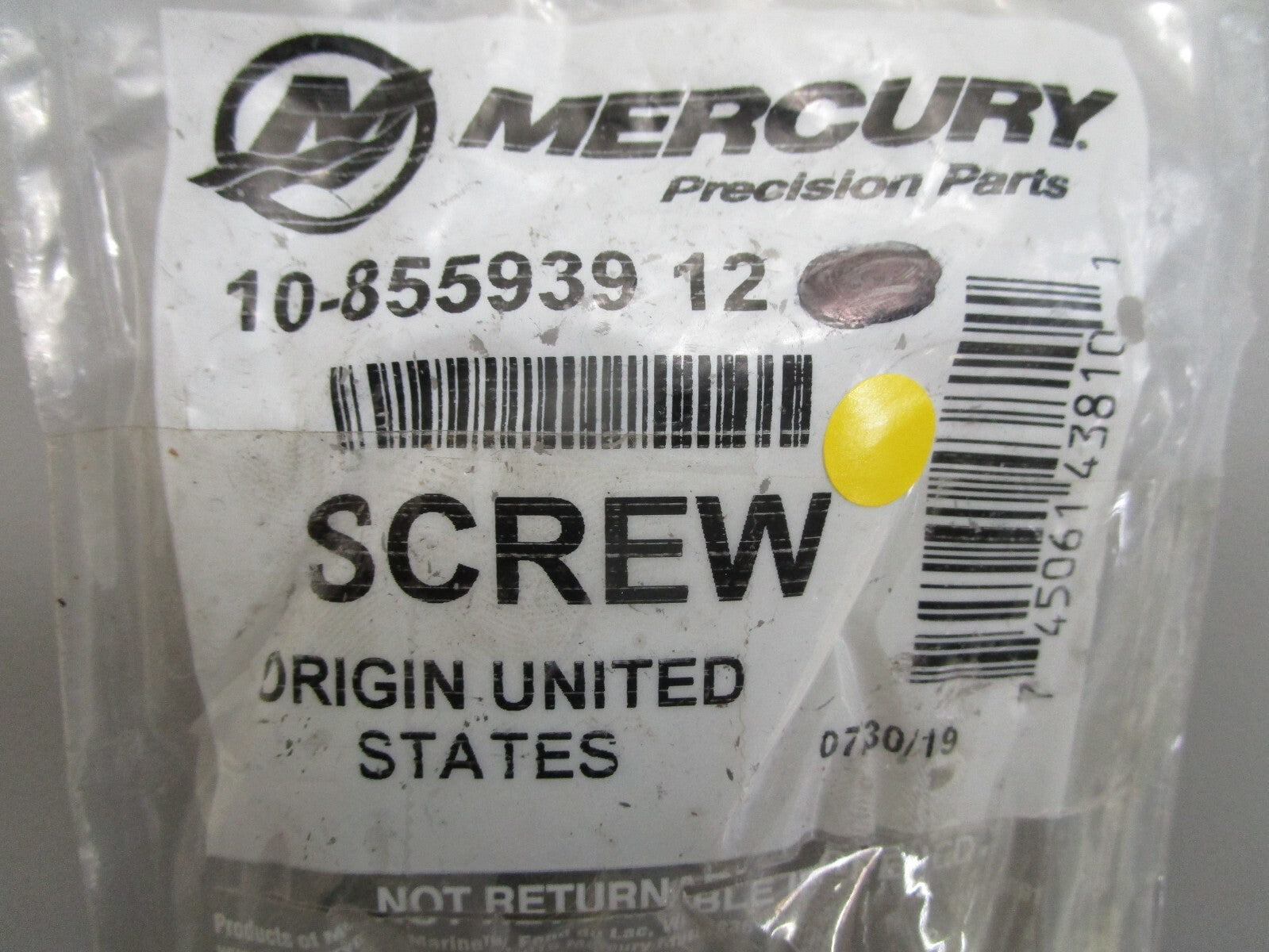 *NEW OEM* (LOT OF 2) 0810 Mercury Quicksilver Screw 10-855939 12