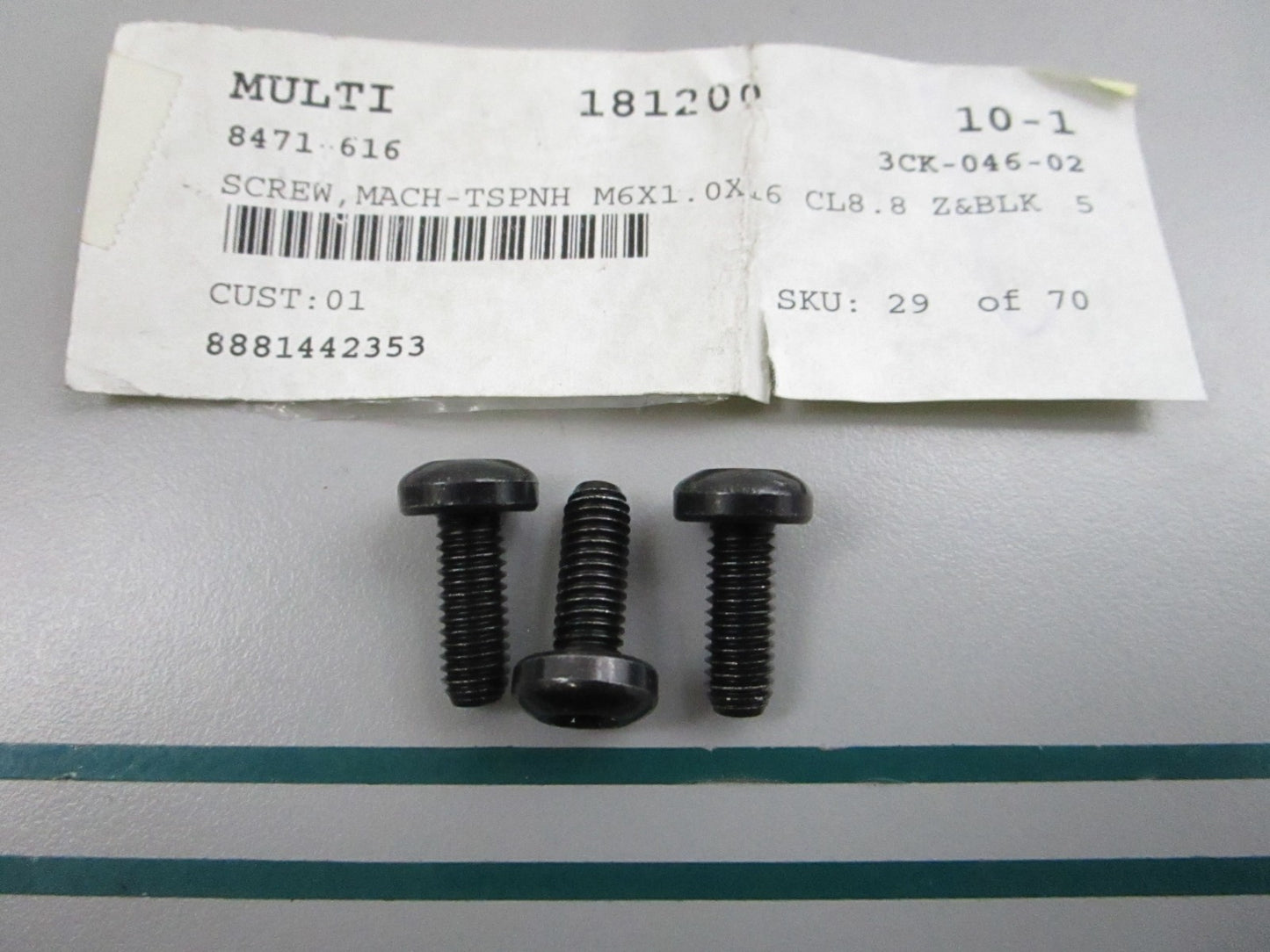 NEW OEM (LOT OF 3) 8471-616 Arctic Cat Machine Screw 0810