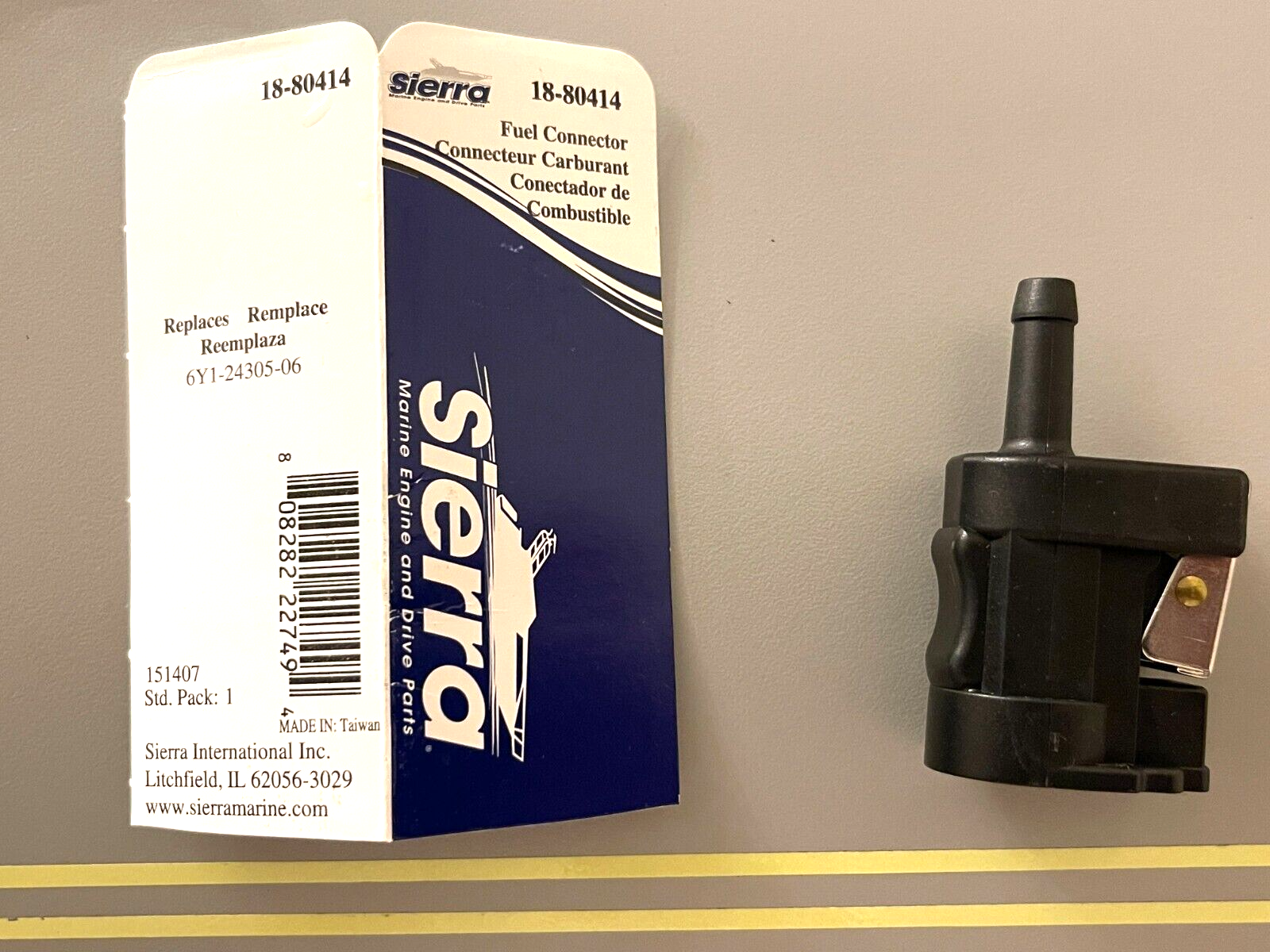 *NEW* 0750 Sierra FUEL CONNECTOR 18-80414 Replaces 6Y1-24305-06-00