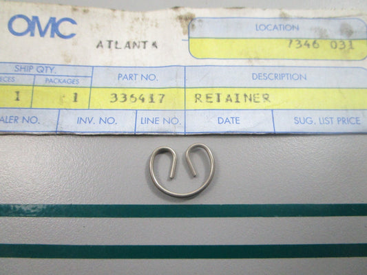 NEW OEM 336417 0336417 OMC Johnson Evinrude Retainer 0810