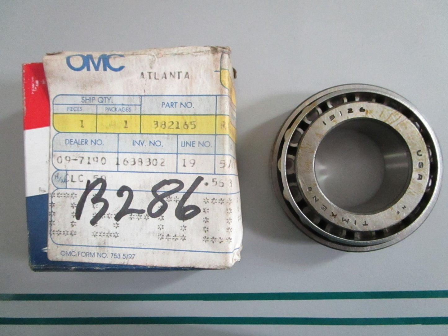 NEW OEM 382165 0382165 OMC Johnson Evinrude Roller Bearing 0820