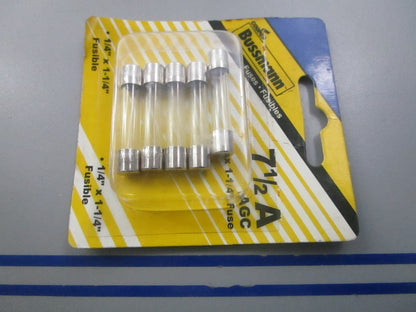 NEW (LOT OF 5) BP/AGC-7-1/2-RP Bussmann 1/4" x 1 1/4" 7 1/5A Fuse 0810