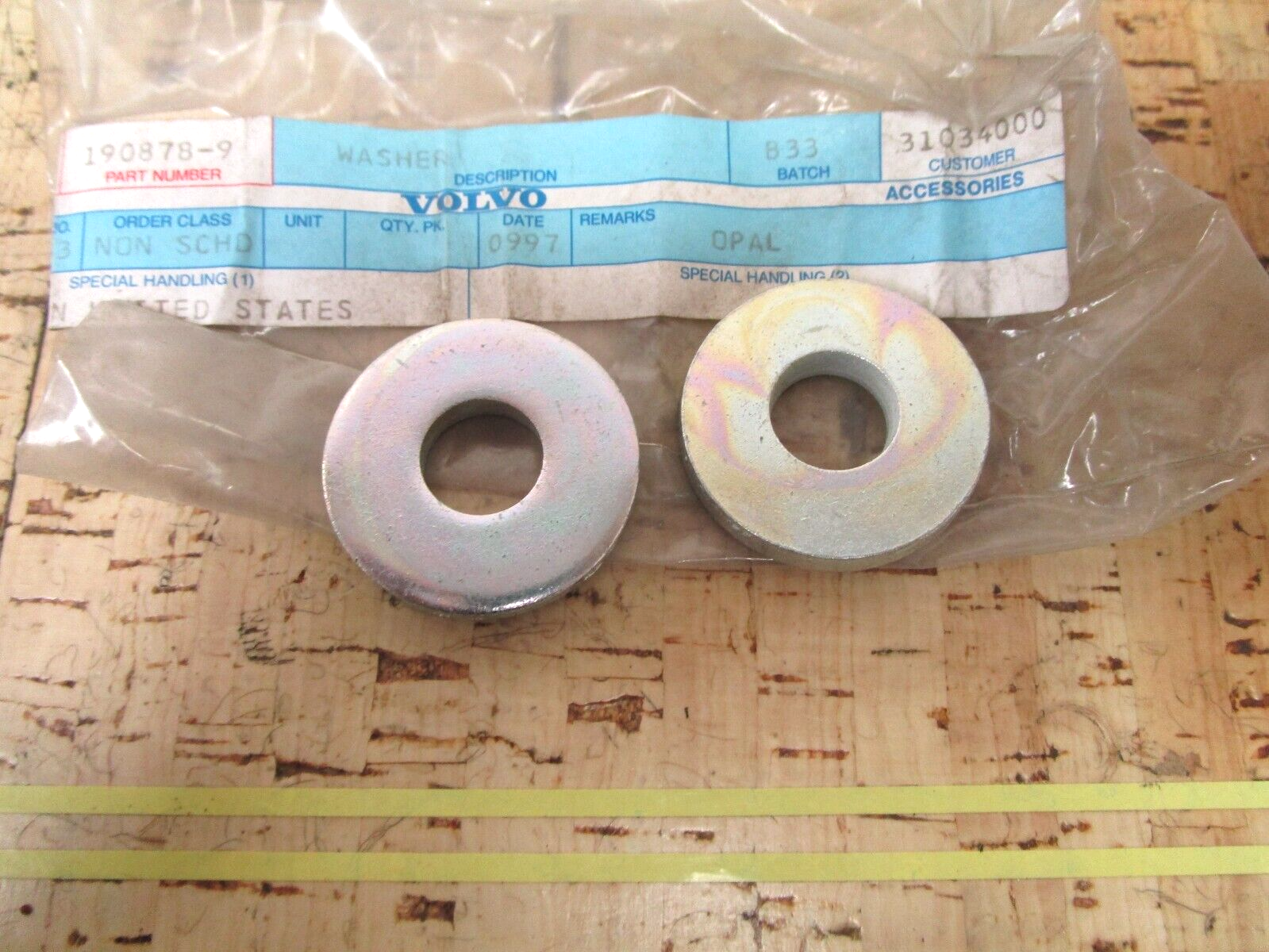 *NEW OEM* (LOT OF 2) 0750 Volvo Penta WASHER 190878