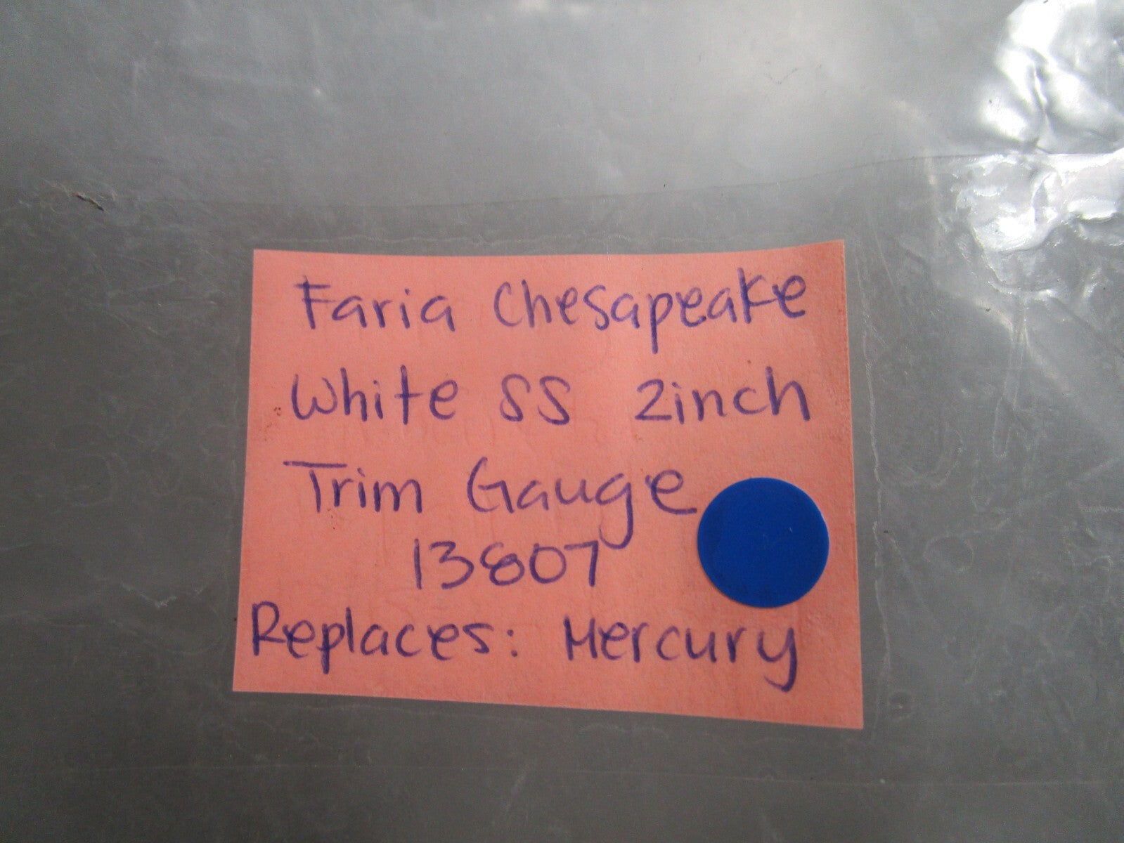 *NEW* 0720 Faria Chesapeake White 2" Trim Gauge 13807 Replaces: Mercury