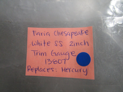 *NEW* 0720 Faria Chesapeake White 2" Trim Gauge 13807 Replaces: Mercury