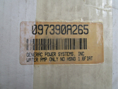 *NEW OEM* 0820 Generac 1.6 Fiat Water Pump Only (No Housing) 097390A265