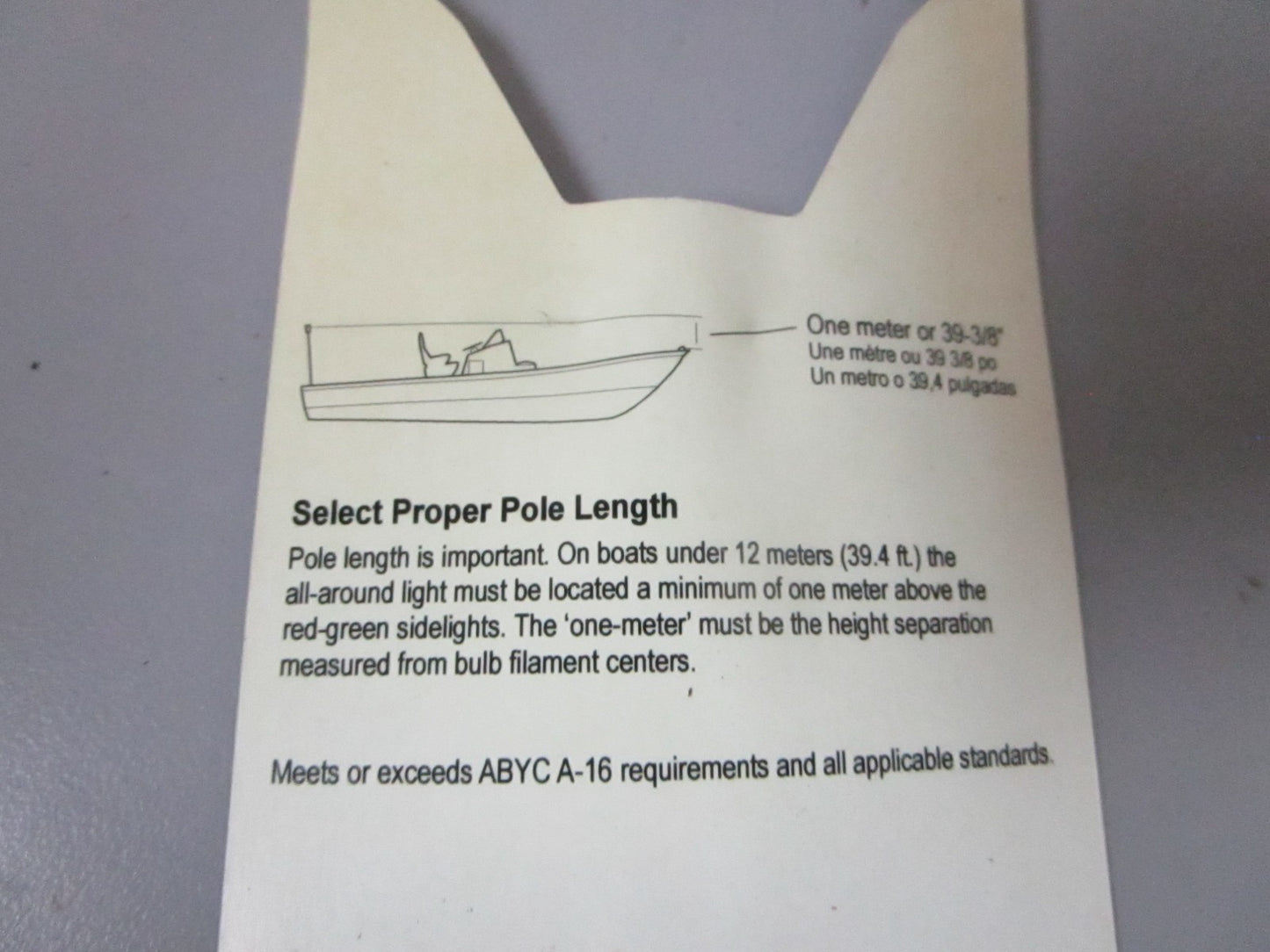 NEW OEM Attwood 5122-08-7 All Round Light Pole & Fixed Base 8" Assembly 0720
