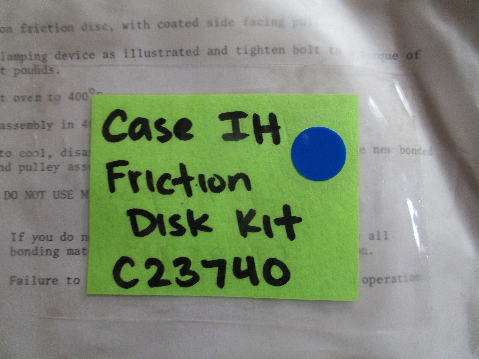 *NEW OEM* 0810 Case IH Friction Disk Kit C23740