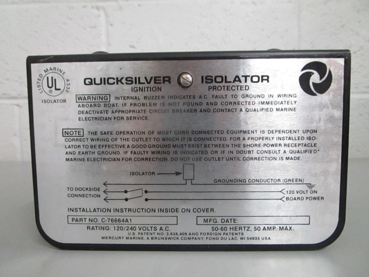 NEW OEM 76664A3 Mercury Quicksilver Isolator Assy 0820