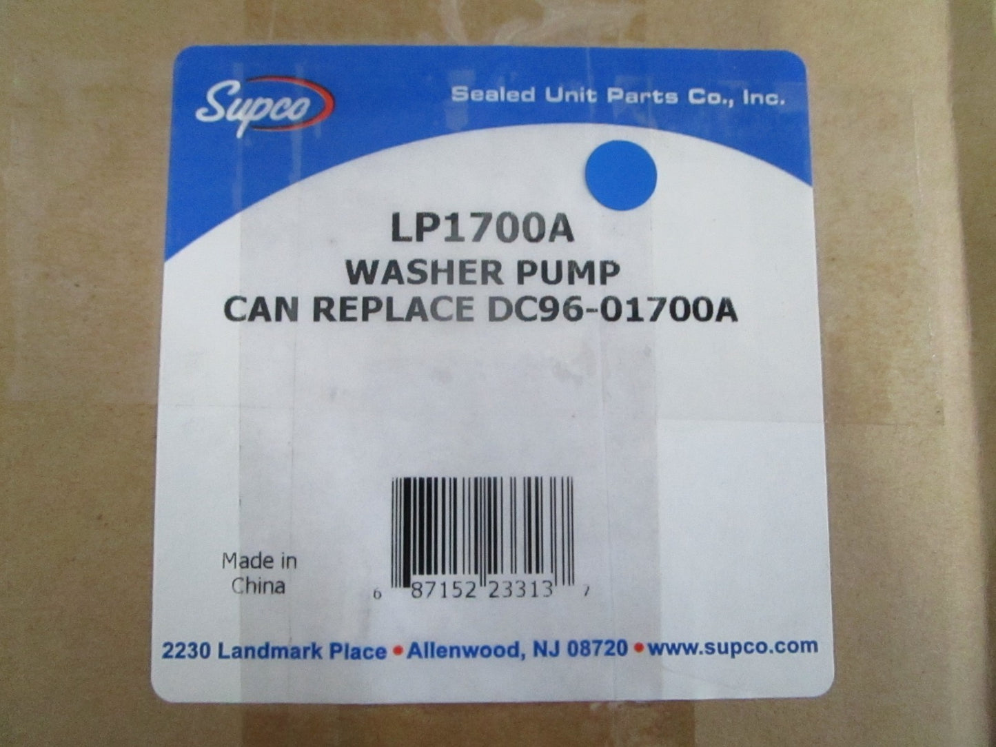 *NEW* 0820 Supco Washer Pump LP1700A Replaces: DC96-01700A