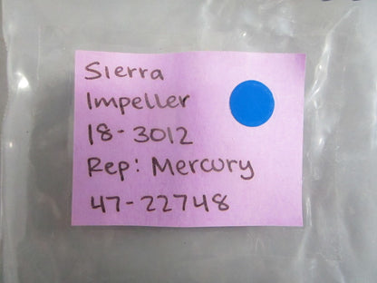 NEW (LOT OF 2) 18-3012 Sierra Impeller Rep: 47-22748 Mercury 0820