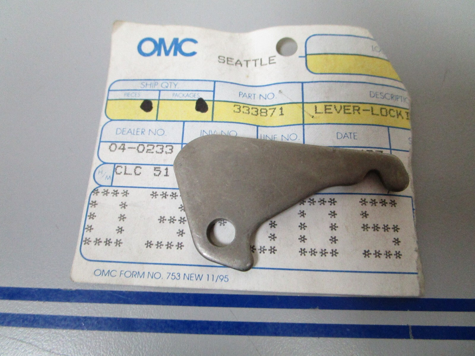 *NEW OEM* 0810 OMC Johnson Evinrude Lever 333871 0333871