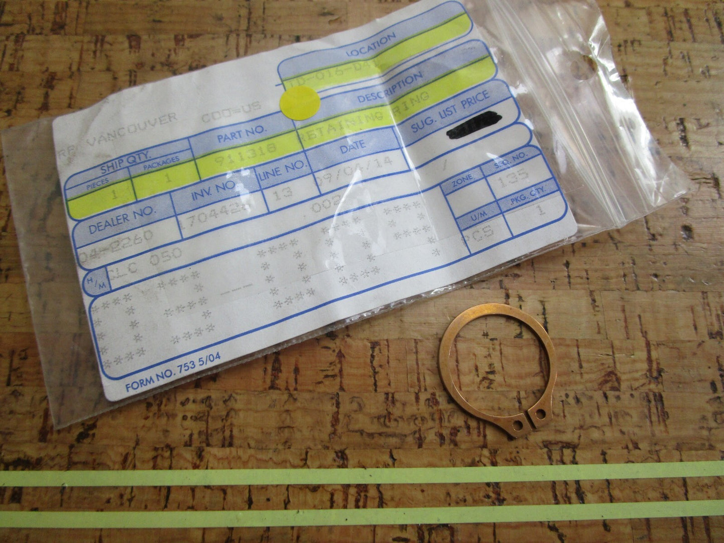 *NEW OEM* 0810 OMC Johnson Evinrude Retaining Ring 911318 0911318