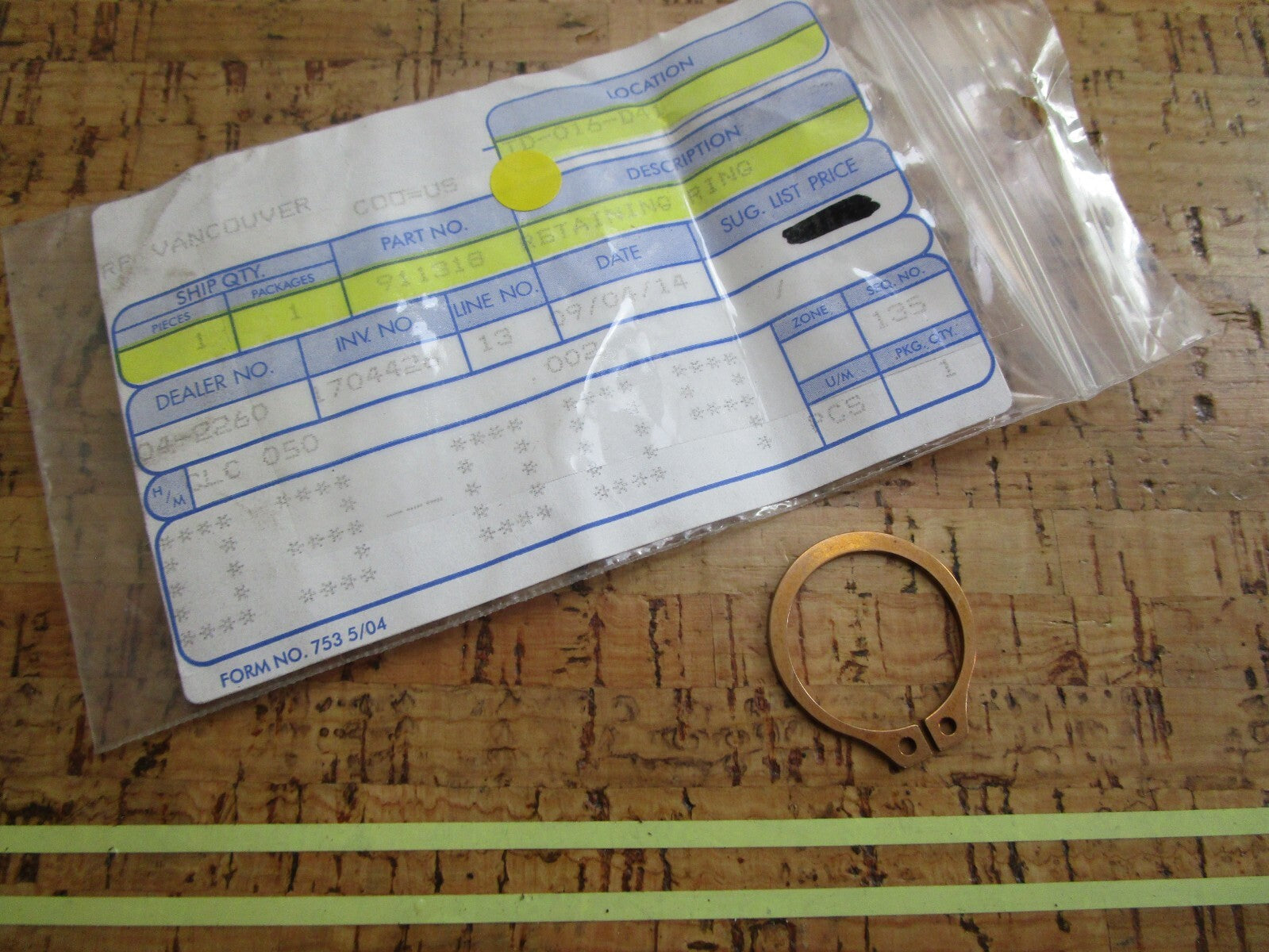 *NEW OEM* 0810 OMC Johnson Evinrude Retaining Ring 911318 0911318