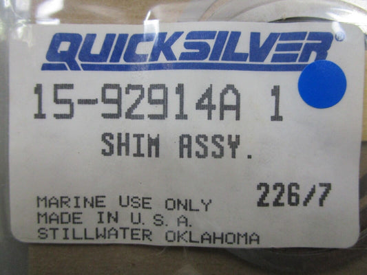 *NEW OEM* 0810 Mercury Quicksilver Shim Assembly 15-92914A1