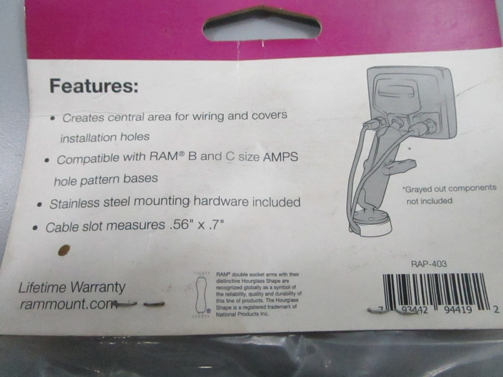 *NEW* 0810 RAM Mounts Cable Manager RAP-403