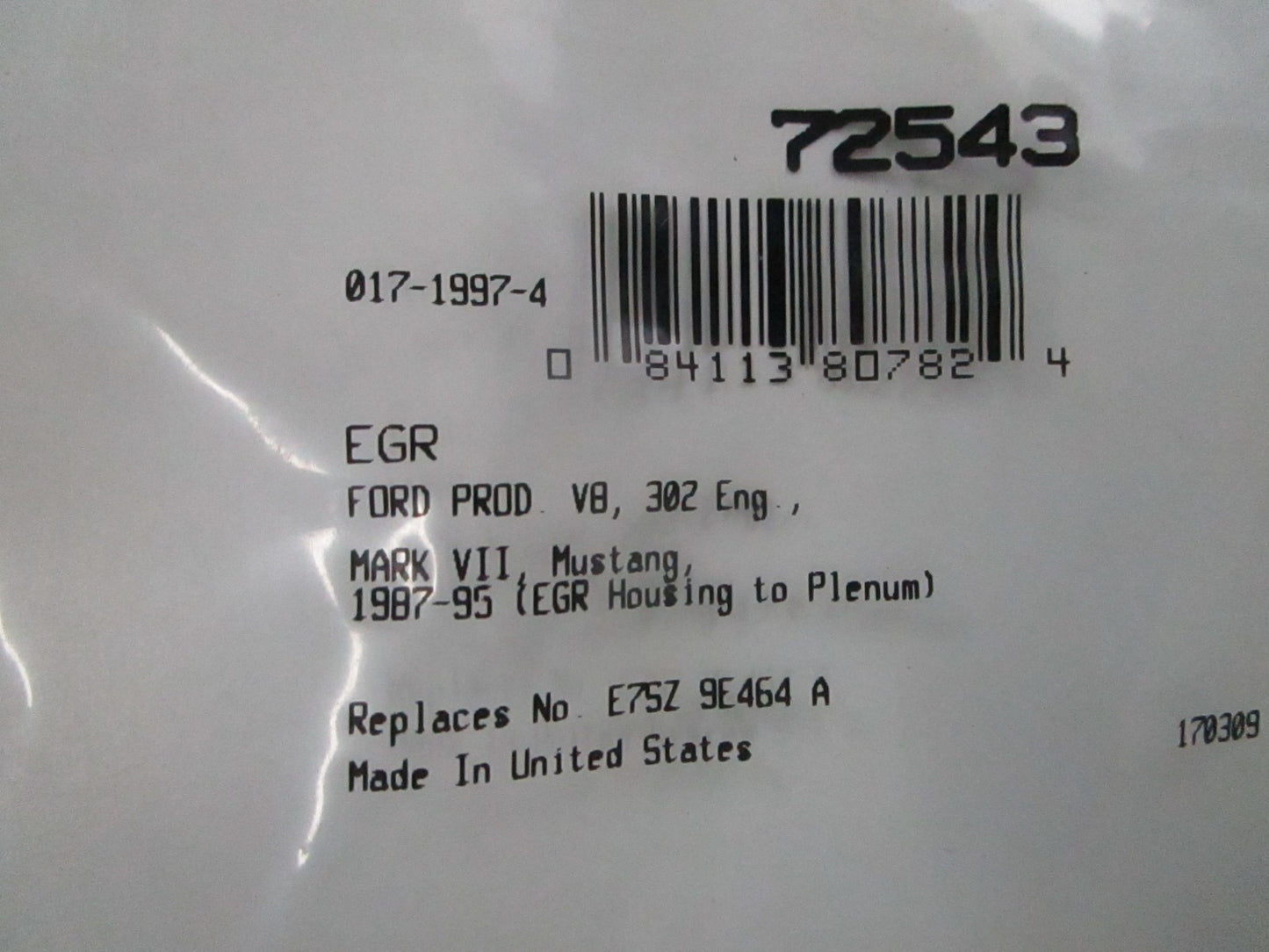 *NEW* 0810 Fel-Pro Throttle Body Gasket 72543