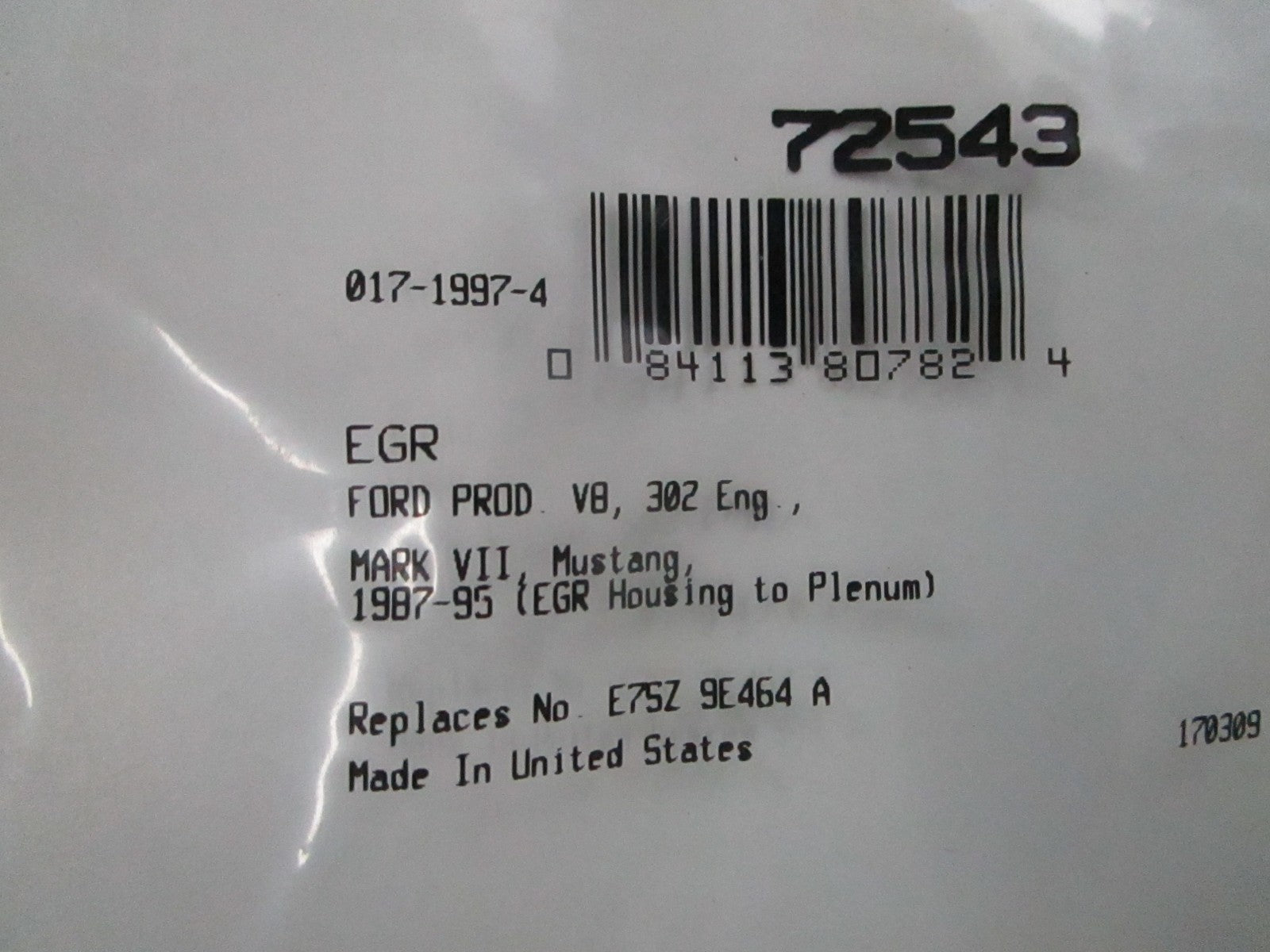 *NEW* 0810 Fel-Pro Throttle Body Gasket 72543